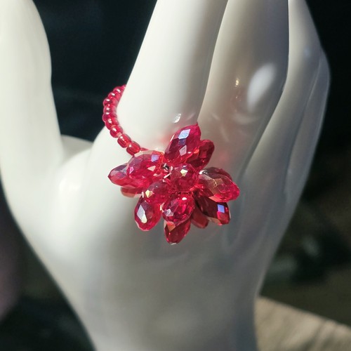 Red faceted crystal - red,