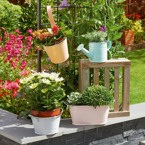 Metal hanging pots planter - metal,