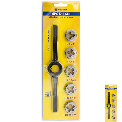 6pc metric die set - set, holder