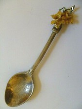 Wales Souvenir Spoon Daffodil Flower Souvenir Spoon WAPW Silver Plated ANTIQUE