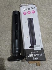NEW MINI USB TOWER BLADELESS FAN PORTABLE  COOLER AIR CONDITIONER OFFICE (BLACK)