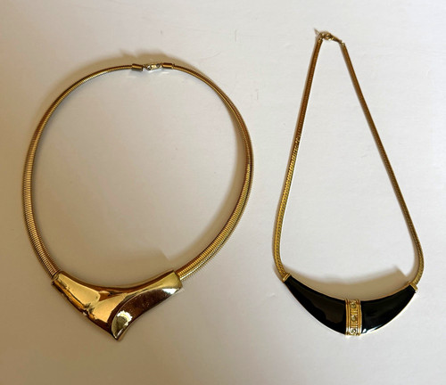 Lot gold tone snake chain - gold,