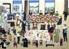 Grandma Moses photo A4 the quilting bee