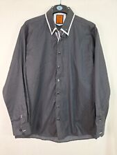 Makrom Black Pattern Long Sleeve Shirt Button Up Work Formal Size 4XL Plus Size