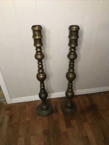 Pair early vintage - early, brass