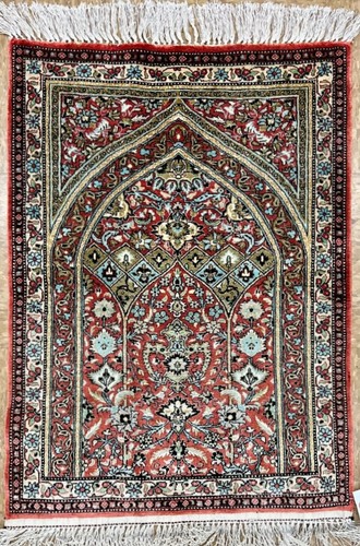 Antique vintage 2x3 silk hand - antique,