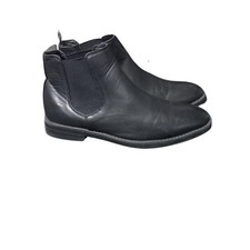  LADIES BLACK ELASTICATED PULL ON CHELSEA ANKLE BOOTS UK Size 8