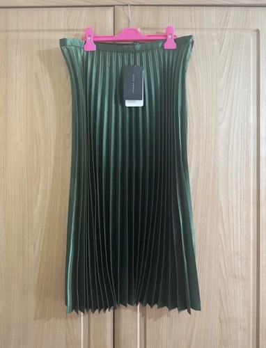 Zara flitted skirt - dark, green