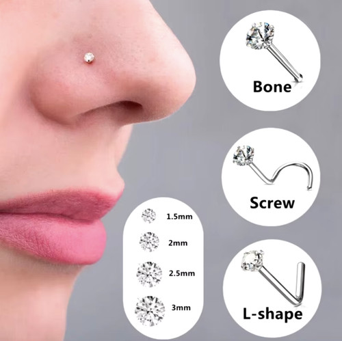 20g nose stud surgical - 20g,