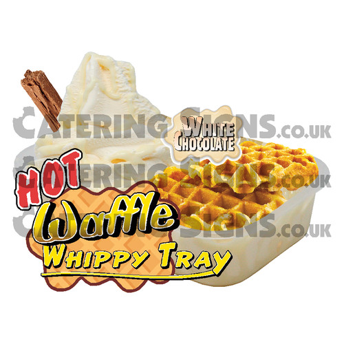 White choc hot - choc, waffle
