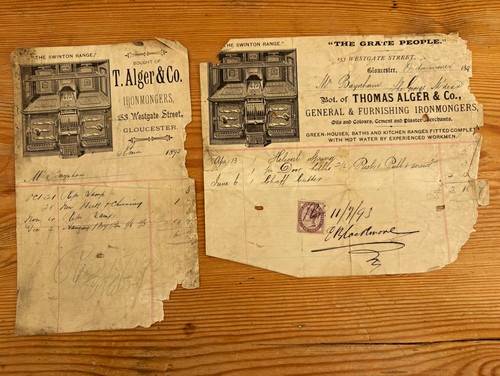 1893 gloucester invoices - gloucester, to