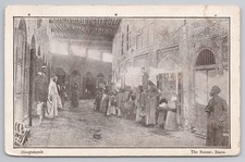 WWI Mesopotamia Postcard The Bazaar Basra Iraq Army YMCA of India Bombay