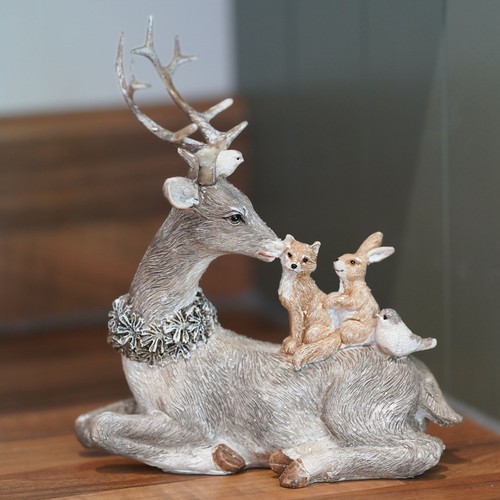 Sitting reindeer resin - sitting,