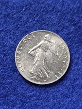 A French 50 Centimes Silver Coin 1912 AU Condition 83.5% Silver