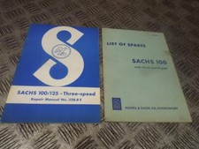 Sachs 1000 125 Circa 1960s Three Speed Repair Manual Spares Books 