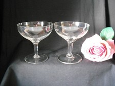 Pair of Vintage Champagne Glasses Coupes Saucers Cocktails Prosecco