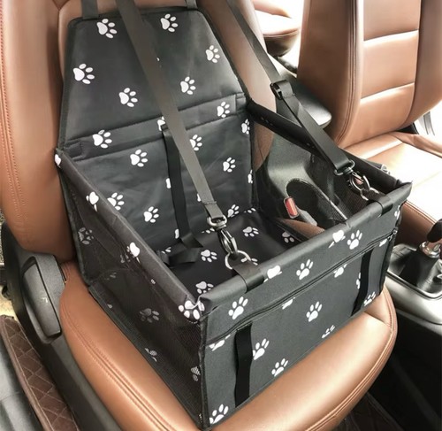 Black paw print dog - black, booster