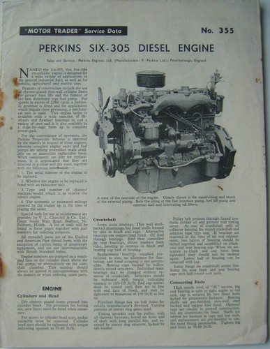 Perkins six 305 diesel engine - diesel,