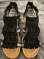 Minnetonka Black Suede Fringe