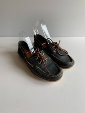 Timberland leather deck shoes UK 9 VGC boat classic navy leather lace up