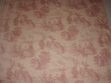 TOILE DE JOUY MALTHOUSE FABRIC TERRACOTTA PINK & BEIGE NEWSTEAD  W53 X L83 INS 