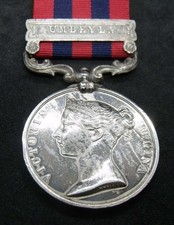 AN INDIAN GENERAL SERVICE MEDAL 1854 with UMBEYLA clasp. 7th Foot