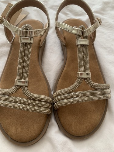 Gold dunlop sandals new - new, with