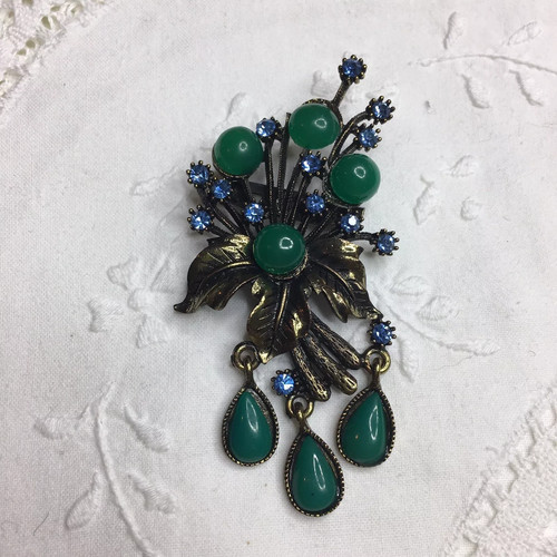 Vintage floral brass colour