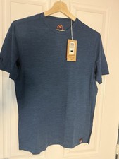 Isobaa BNWT Large SS T-shirt Petrol Blue Base Layer 100% Merino Wool 150 Crew