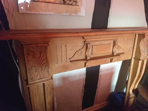 Wooden fireplace 1970s - wooden,
