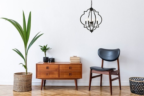 Black mid century modern - black,