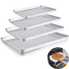 Stainless Steel Baking Tray Set Non-Stick Sheet Oven Bakeware Pans BBQ Plate