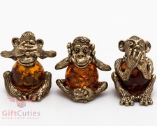 Solid Brass Amber Figurine 3