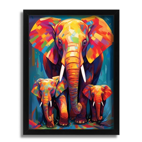 Rainbow elephant family wall - rainbow,