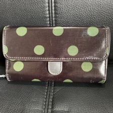 Cath Kidston 'Dreamer' Women's Zip Purse/Wallet Brown With Green Spots