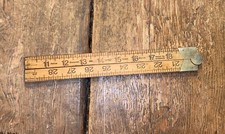 VINTAGE RABONE CHESTERMAN BOXWOOD BRASS No1162 METRIC & IMPERIAL FOLDING RULE 