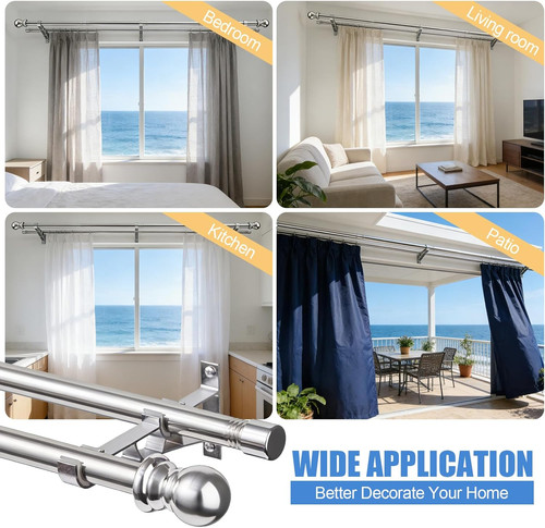 Double curtain poles 5 - double, cm