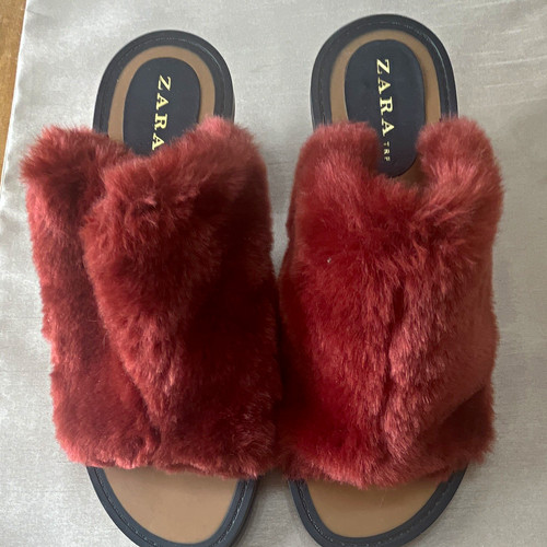 Zara women burgundy faux - burgundy,