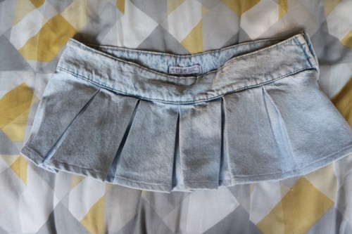 Denim pleated micro mini - micro,