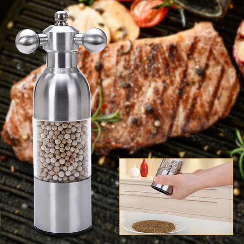 Stainless steel salt - steel, pepper