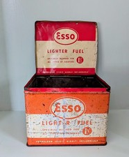 Esso Vintage Petroleum Spirit Lighter Fuel Storage Tin Oil Can Jug Pourer BP