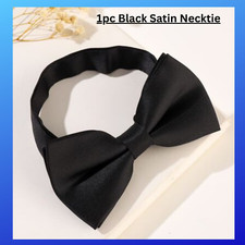 Black Bow Tie Adjustable Satin
