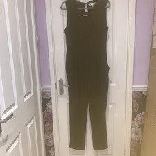 Black Smart Eveningwear Jumpsuit With Gold Detail From Yumi Size 14 With Pockets