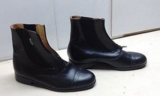 Rectiligne Black Leather Ankle Chelsea Boot Cap Toe Riding Women Shoes 9M 40