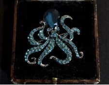 Vintage Style Art Deco Gems Octopus Brooch