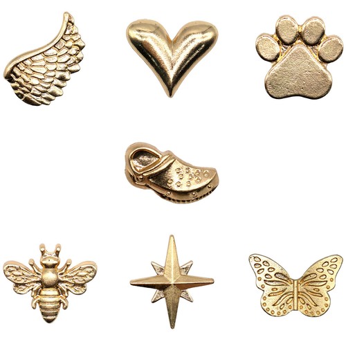Gold shoe charms - shoe, animals