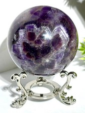 Large 1/2LB Natural Purple Chevron Amethyst Crystal Ball Sphere Beautiful Stone