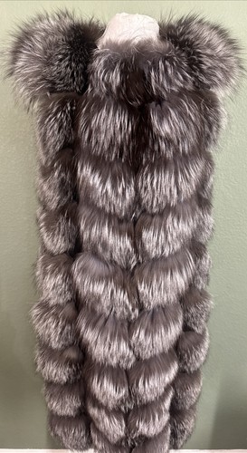 Long real silver fox fur - real,