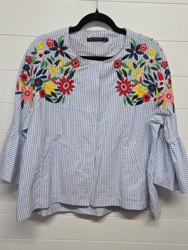 Zara seersucker embroidered - zara,