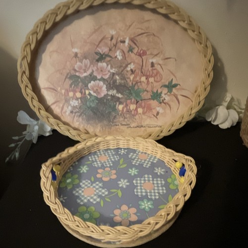 Set wicker serving trays - ,